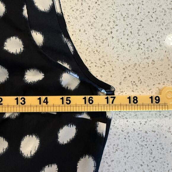 Michael Kors Black White Polka Dot Sleeveless Shirt Mini Dress 6 Pinup Designer - Picture 7 of 8